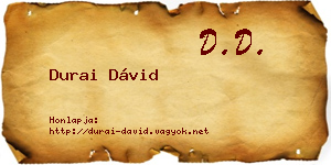Durai Dávid névjegykártya